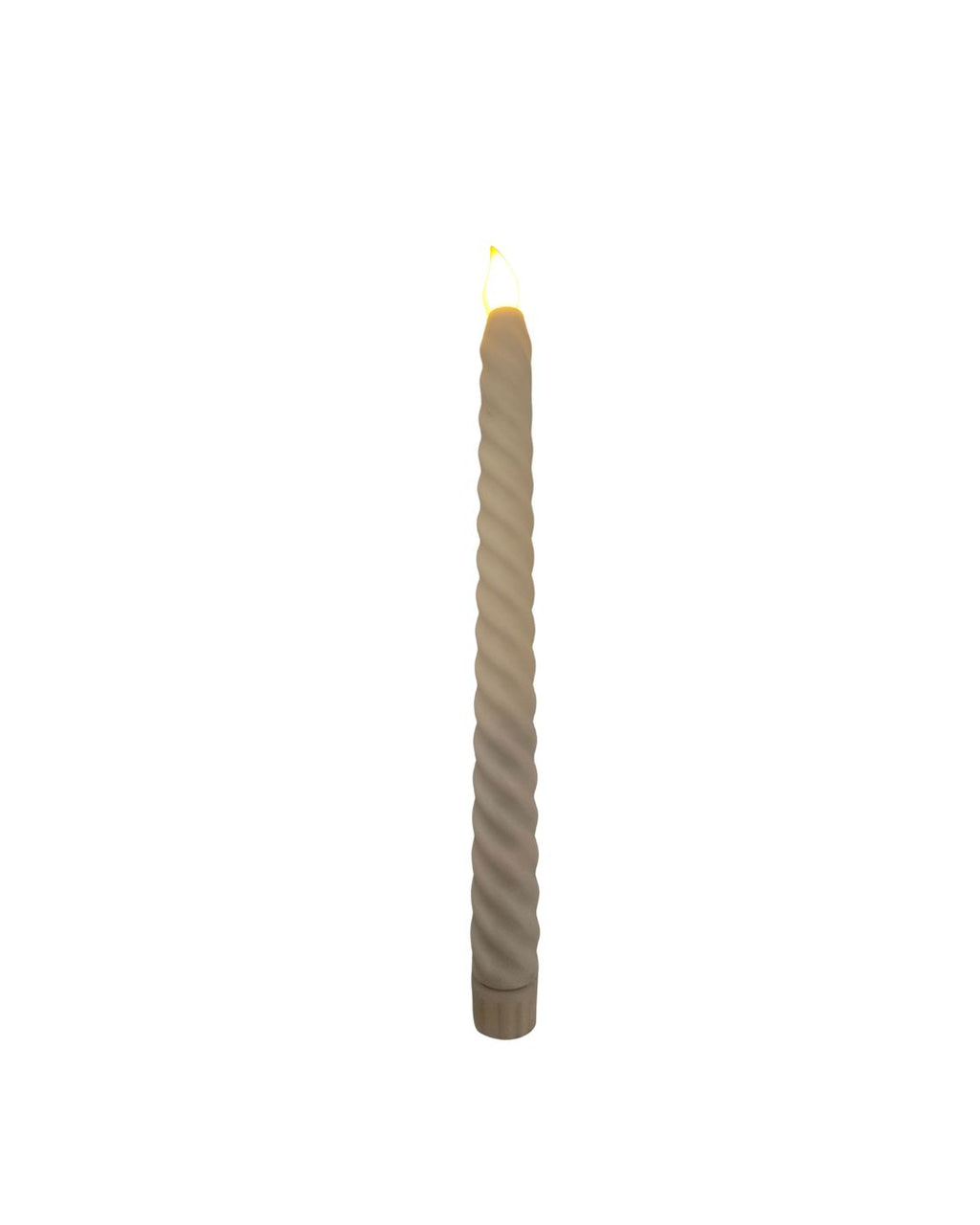 Spiral Cream Christmas LED Taper Candle