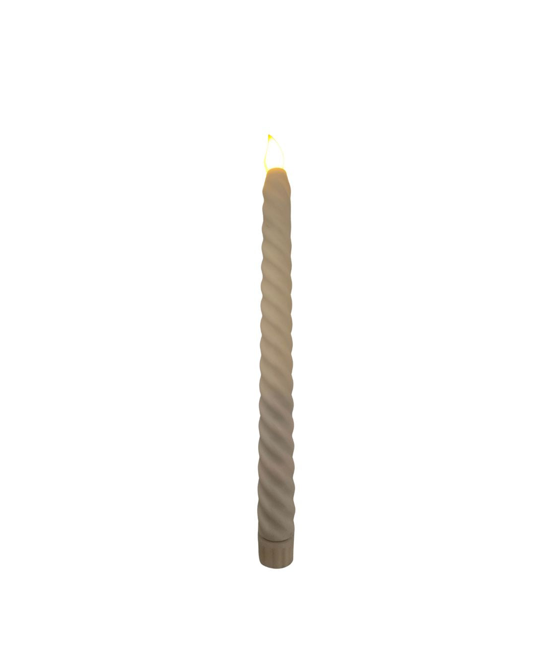 Spiral Cream Christmas LED Taper Candle