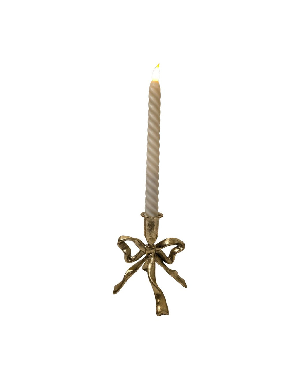 Spiral Cream Christmas LED Taper Candle