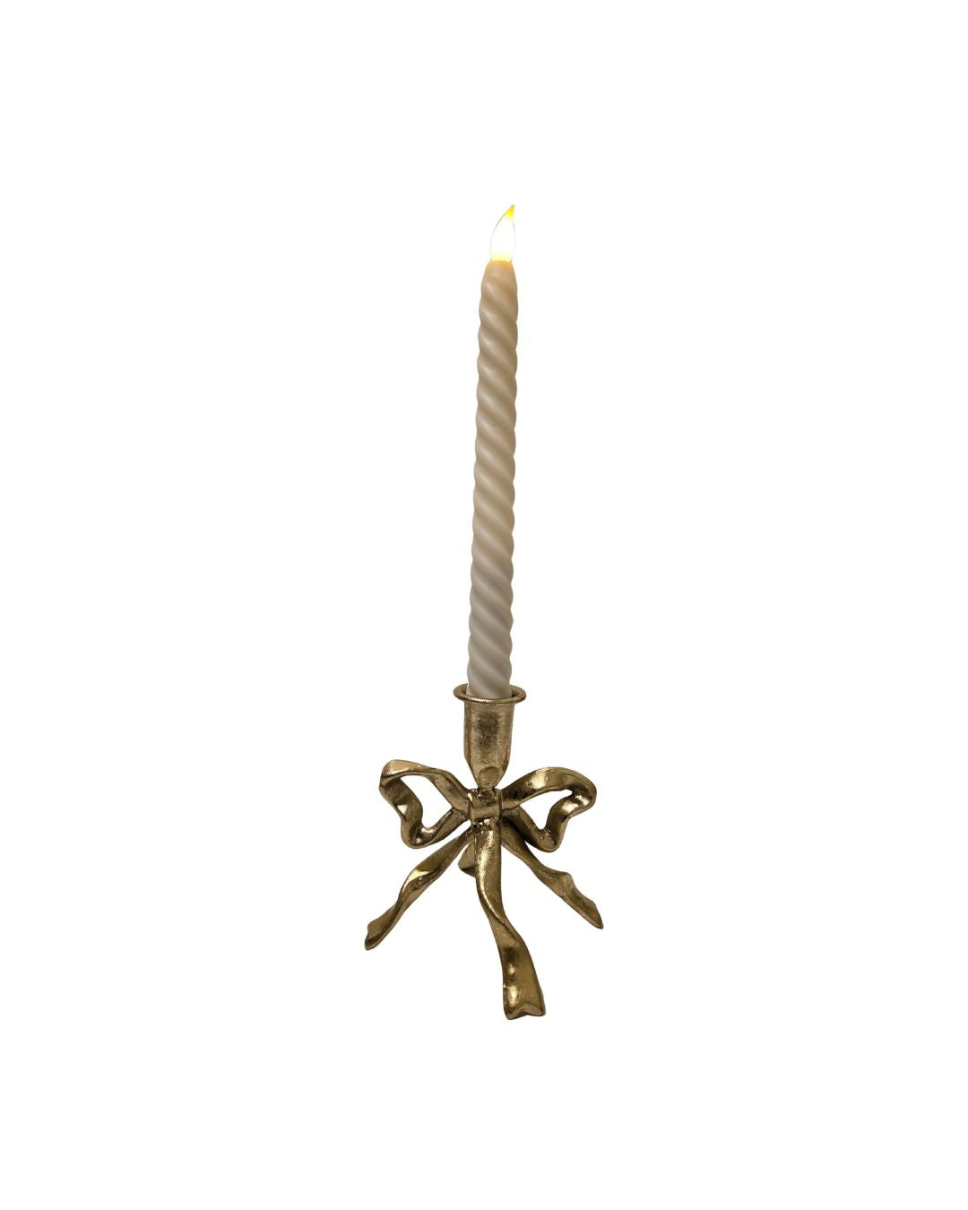 Spiral Cream Christmas LED Taper Candle